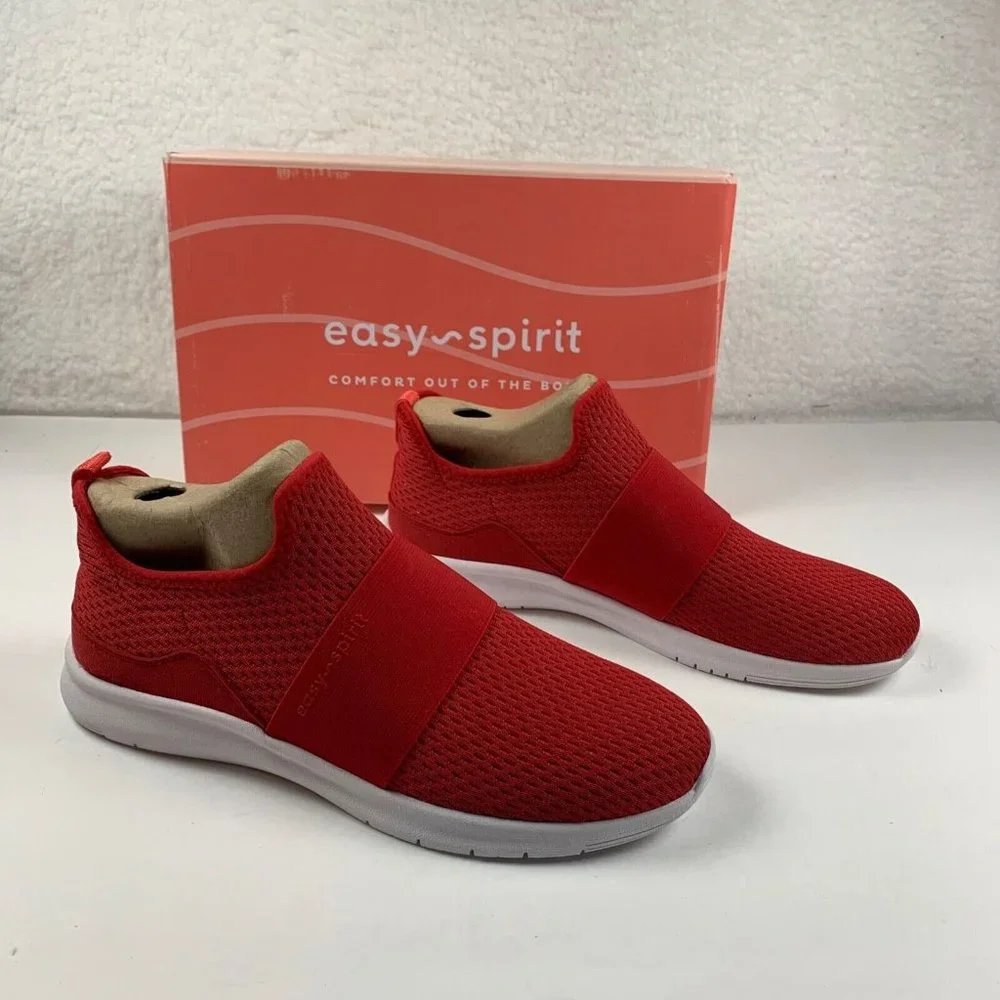 Easy Spirit Ginfer Women's Slip-On Sneaker Size 9 M Microsuede Knit Red NIB S198